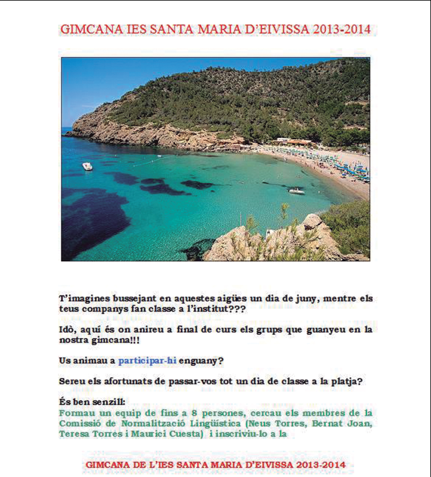 Cartell de la gimcana 2013-2014