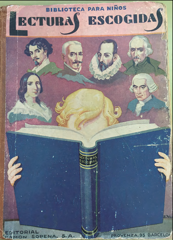 Portada d'un llibre del mestre d'on s'extreien lectures per a dictats als alumnes.