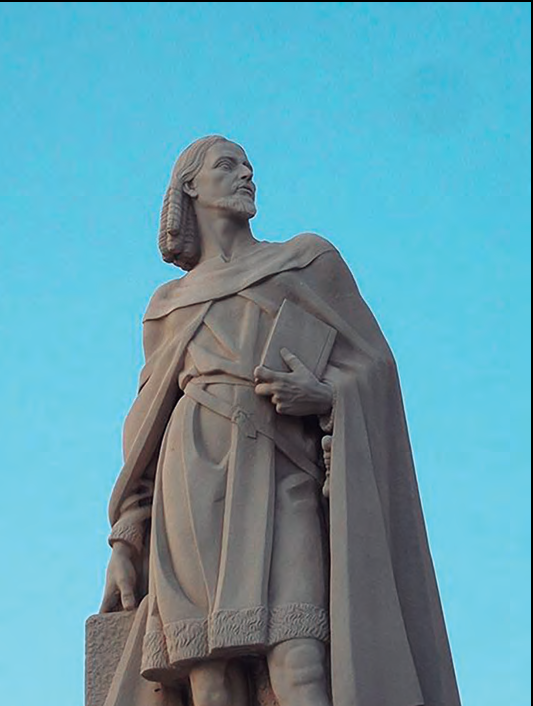 Ausiàs March. Estàtua del poeta a Gandia.