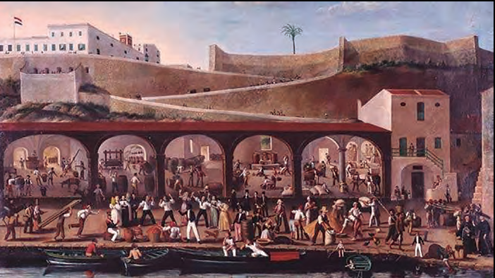 Els anglesos van donar al port de Maó una gran activitat (imatge: Google Sites).