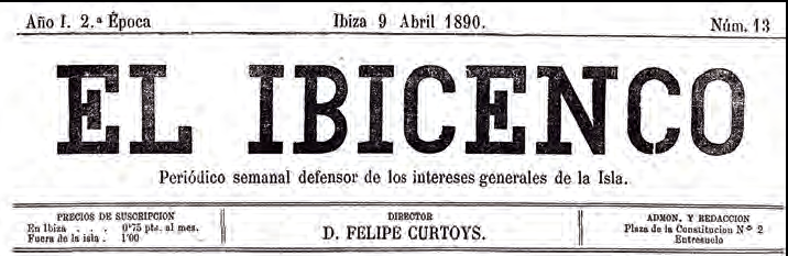 Capçalera del periòdic setmanal El Ibicenco.