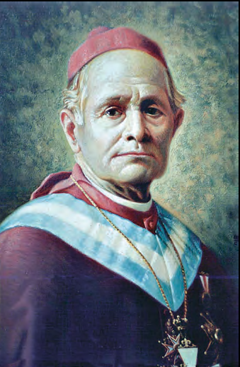 A dalt, Jaume Cardona, bisbe de Sió.