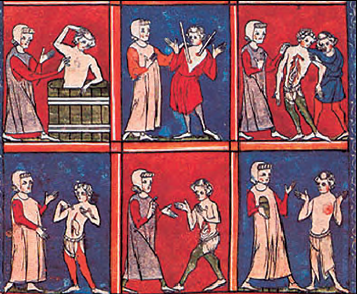 Oficis diversos, exercits sobretot per jueus, segons una miniatura medieval.