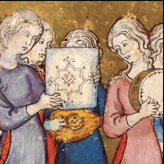 Dones jueves en una representació de l'Hagadà Daurada, text tradicional que és recitat durant el Péssa'h o Pasqua jueva (detall).