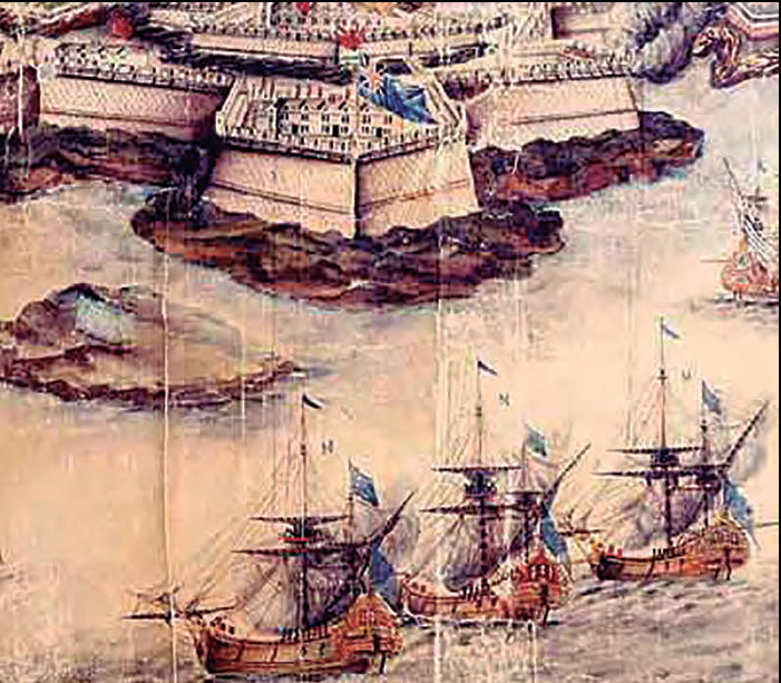 Atac de naus franceses al castell de Sant Felip, a Menorca.