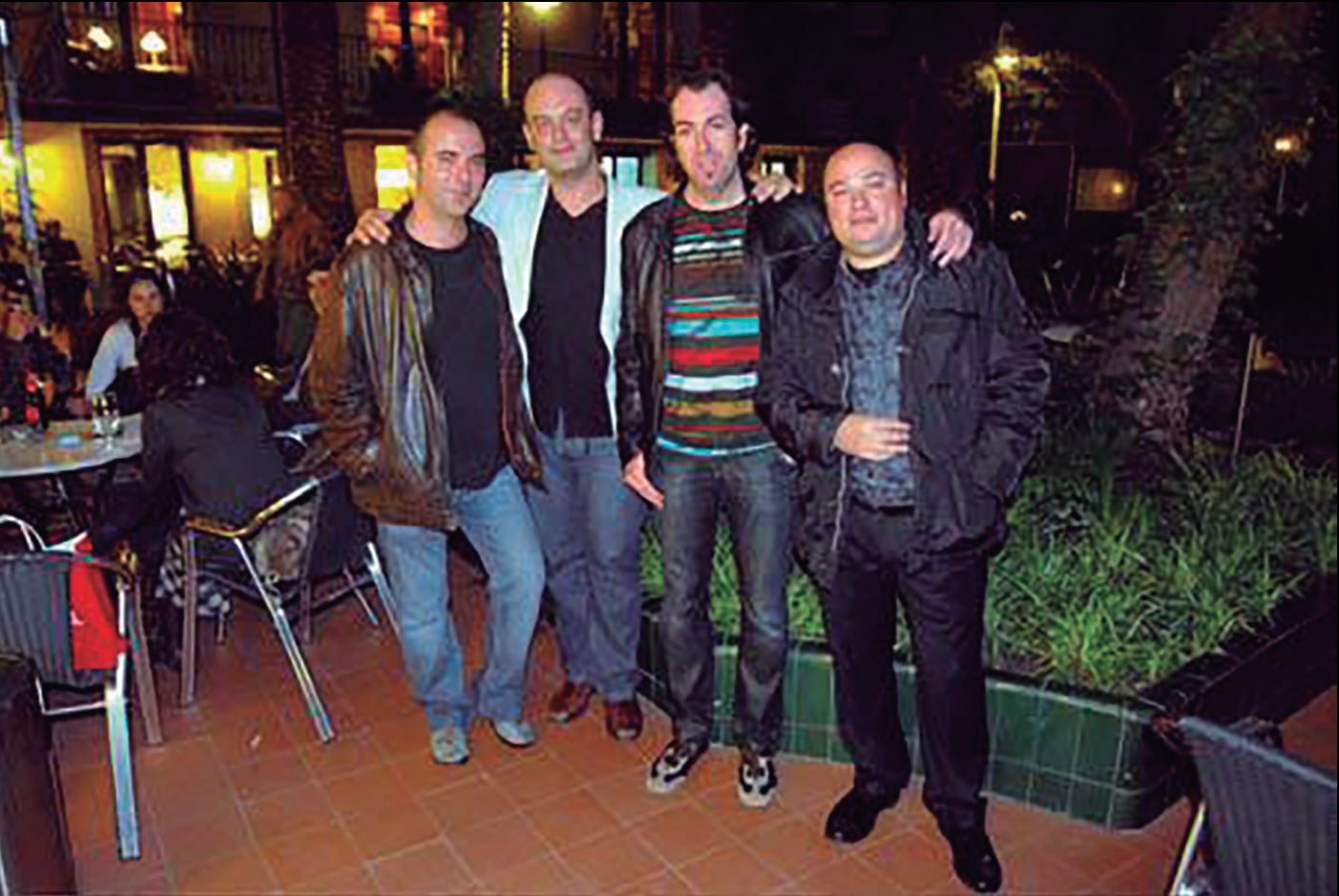 Manel Marí amb Sebastià Alzamora, Pere Joan Martorell i Josep Lluís Aguiló, amics i poetes.