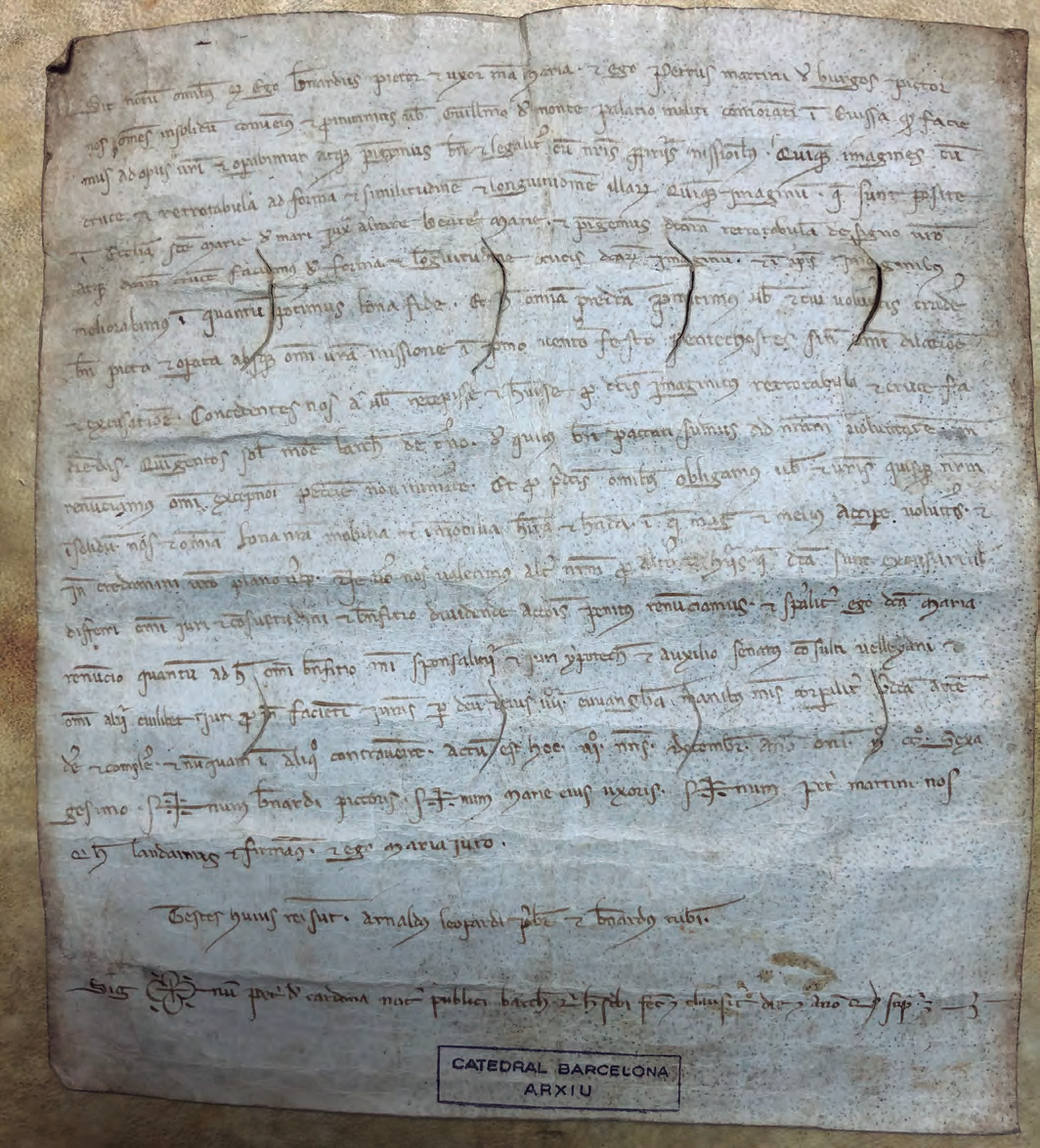 Primera plana del testament de Guillem de Montpalau, 1248 (Arxiu Episcopal de Vic. Arxiu de la Cúria Fumada, Testaments I, f. 139v-140v).