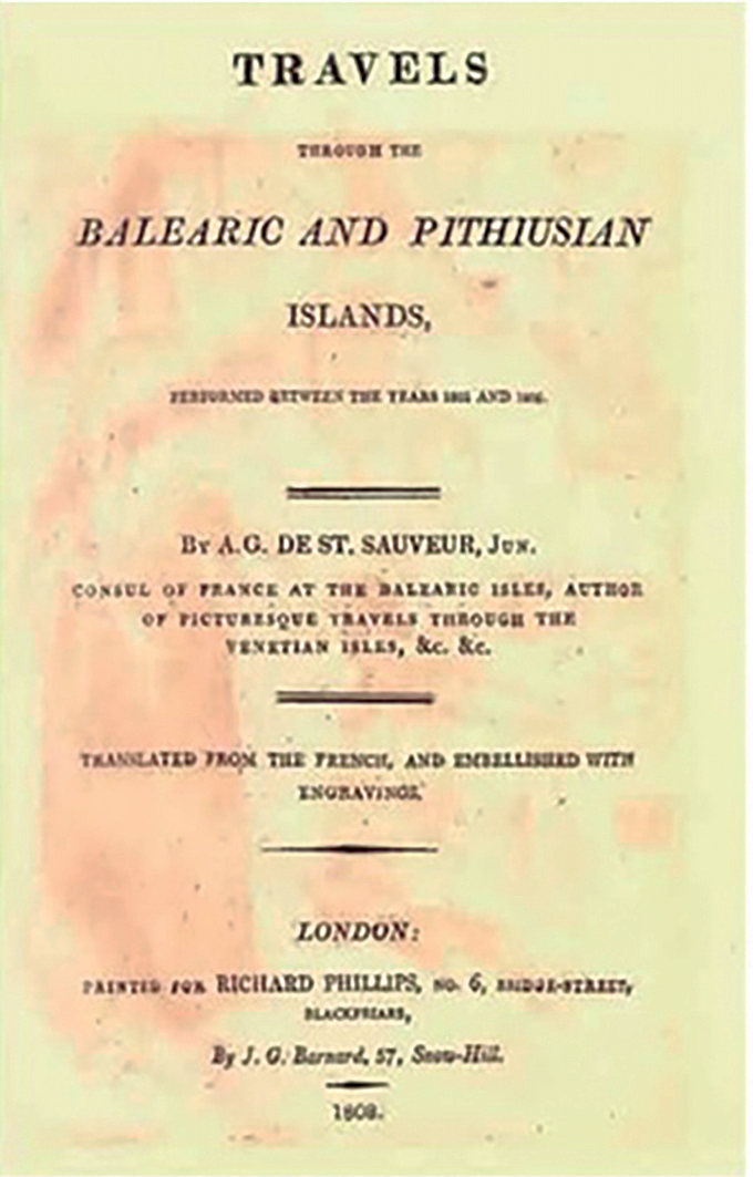 El llibre d'André Grasset de Saint-Sauveur, que inclou una descripció de les Pitiüses, va ser traduït a l'anglès l'any següent a la seua publicació (Open Library).