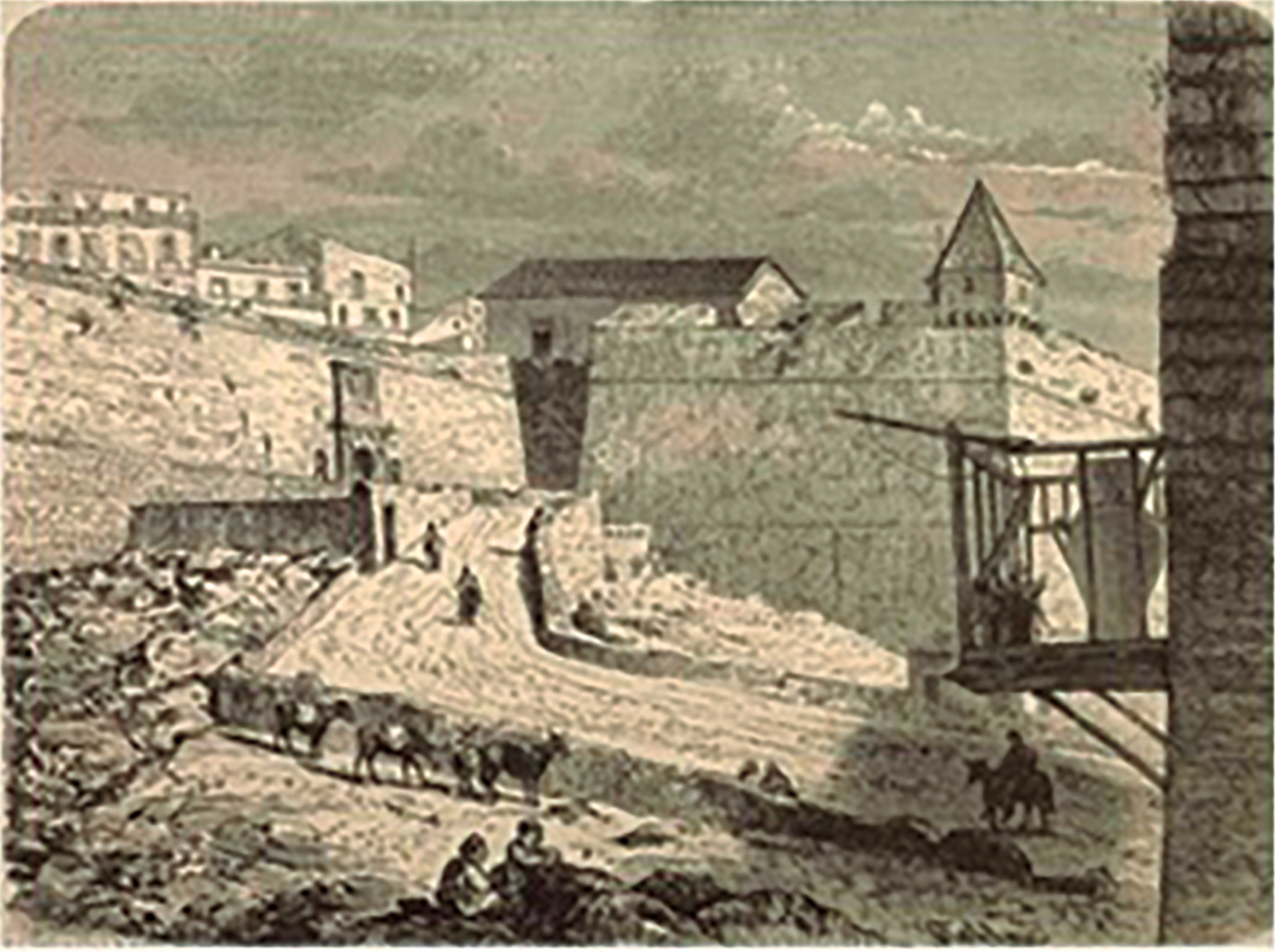 Accés a Dalt Vila pel portal de ses Taules (arxiduc Lluís Salvador 1869).