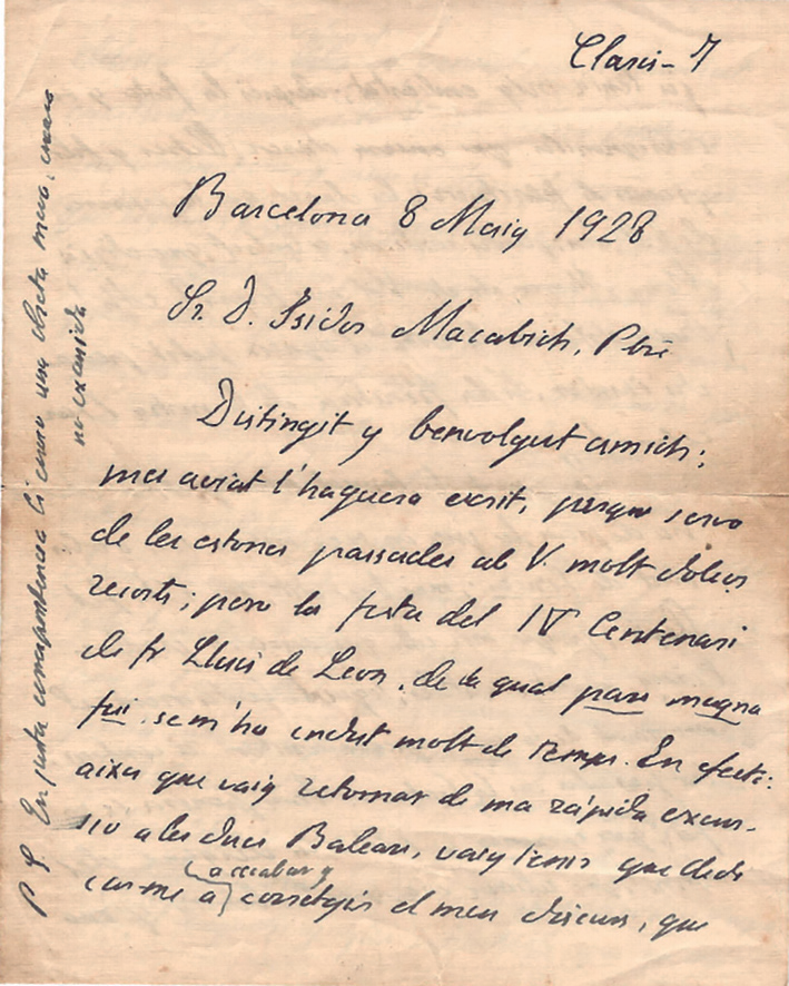 Manuscritos de cartas a Macabich.