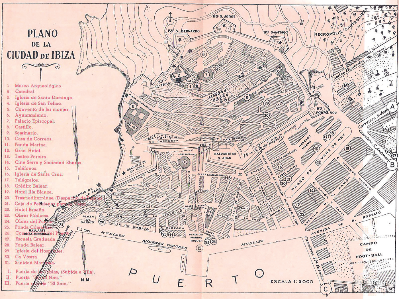 Plànol de la ciutat d'Eivissa