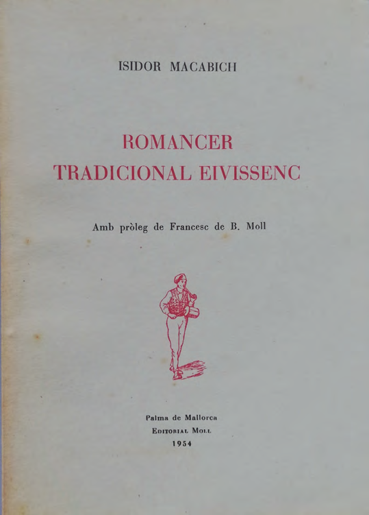 Coberta de Romancer tradicional eivissenc (1954) [Font: foto pròpia]