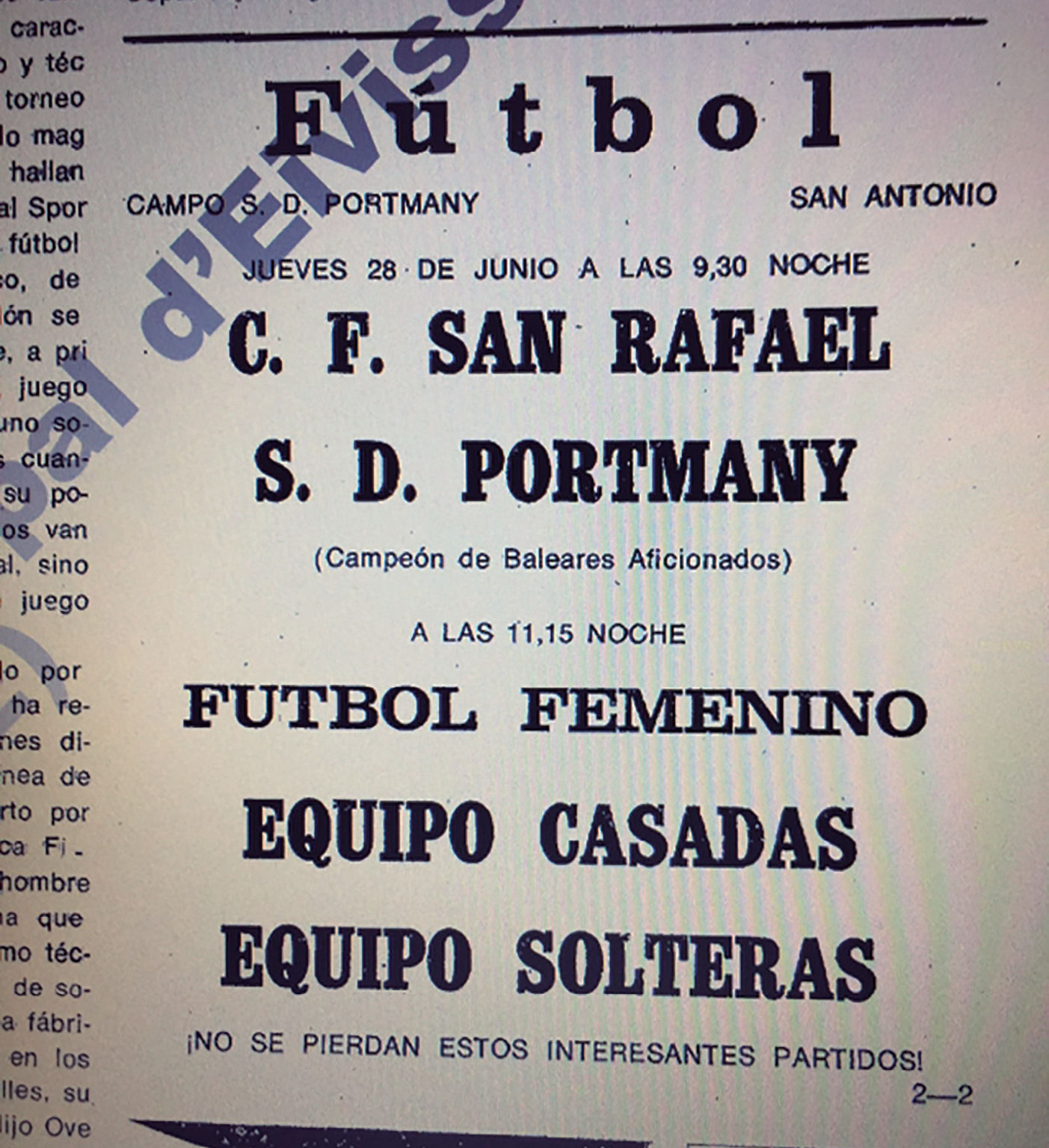 Anunci publicat a Diario de Ibiza el 1973 (Hemeroteca de l'Arxiu Històric d'Eivissa).