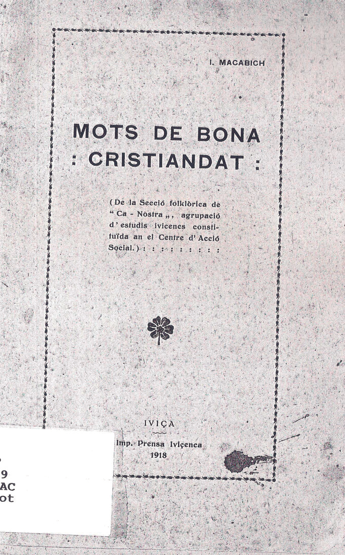 Portada de Corsarios Ibicencos i Mots de Bona Cristiandat.