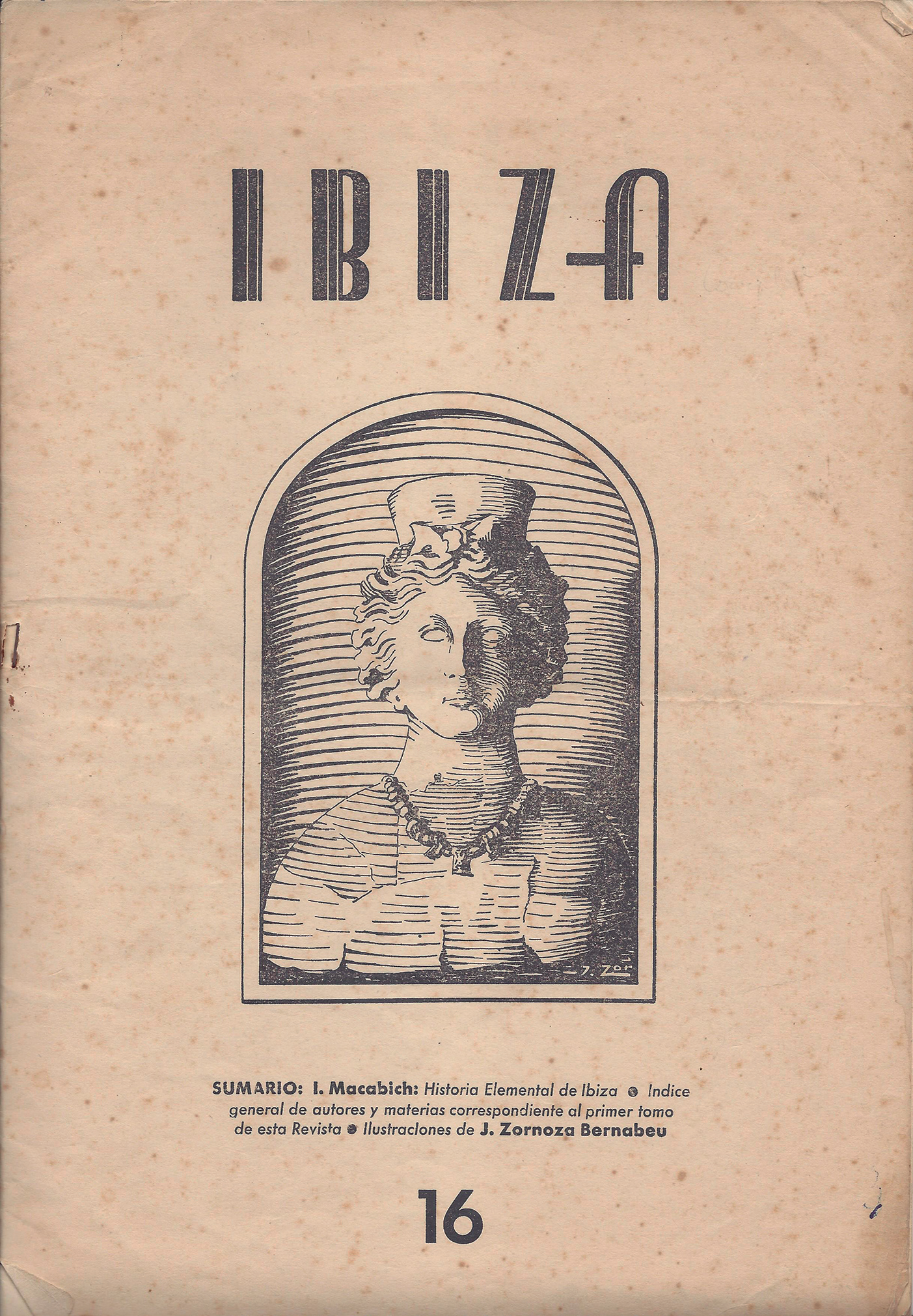 Exemplar de la revista Ibiza en què apareix la Historia Elemental de Ibiza.