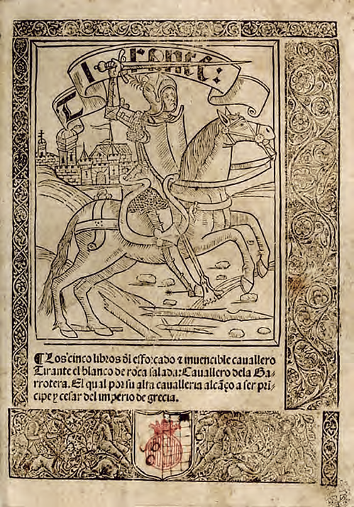 Portada de l'edició castellana de Tirant lo Blanc.