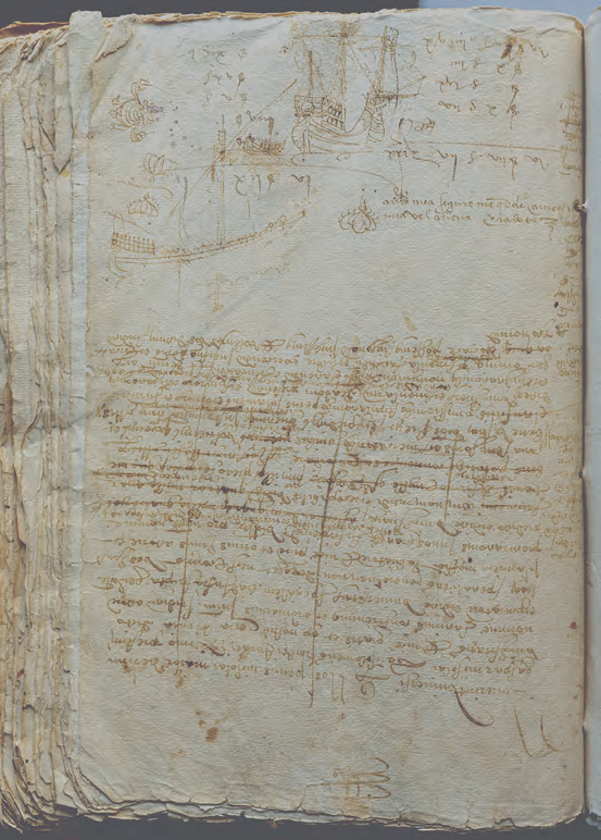Revers del foli 114 del Llibre d’actes i contractes de la Universitat de 1506-1518.