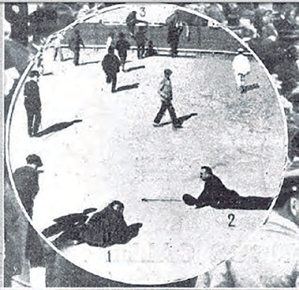 El 16 de març de 1919, amb motiu d'un míting d'Alejandro Lerroux a la plaça de toros Monumental de Sevilla, un grup d'acció anarquista boicotejà l'acte i ferí de mort dos lerrouxistes, a la imatge estesos a terra, i al fons, saltant-ne la barrera per fugir, M. Talens a qui s'atribuïren les dues víctimes, en una imatge difosa a la premsa de l'època.